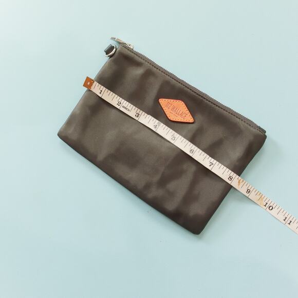 Mz Wallace Black Zipper Top Nylon Mini Costmetic Bag Red Lining - Picture 5 of 6